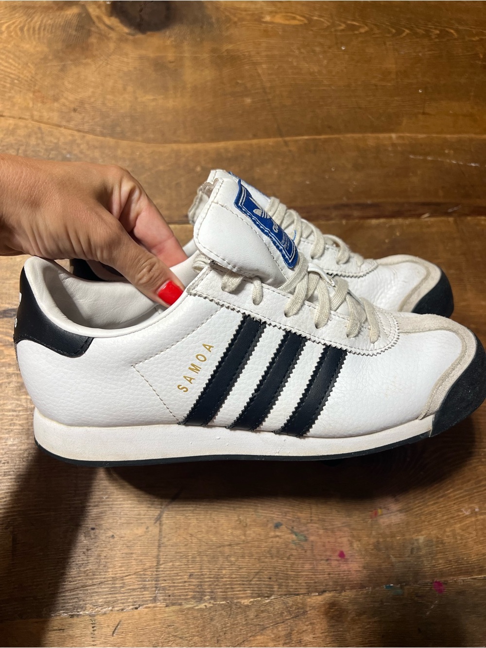 adidas Samoa White Black Sneakers size 5.5